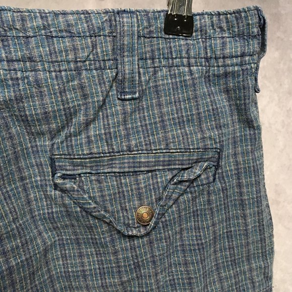 Levis Tab Twills Mens Shorts size 33 Blue Textured Long Length Snap Pockets - Picture 12 of 12